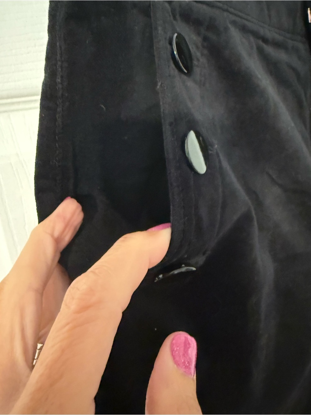 LOFT Black Velvet Sailor Button Skinny Pants Size 10 / 30 - Picture 4 of 9